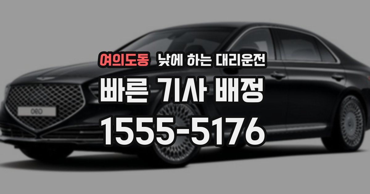 여의도동 낮에 하는 대리운전