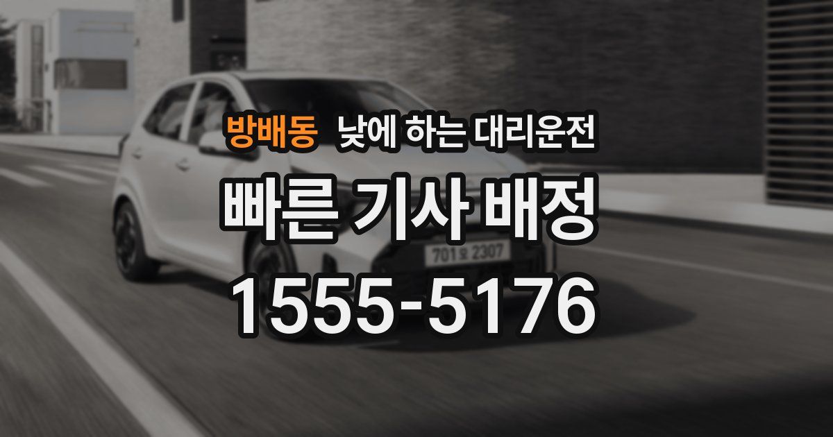 방배동 낮에 하는 대리운전