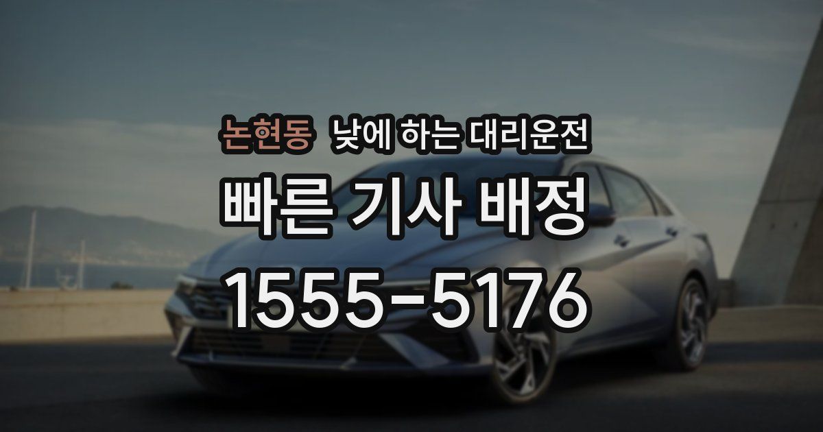 논현동 낮에 하는 대리운전