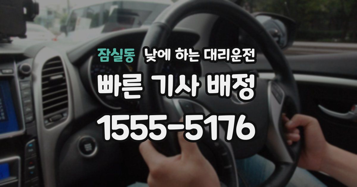잠실동 낮에 하는 대리운전