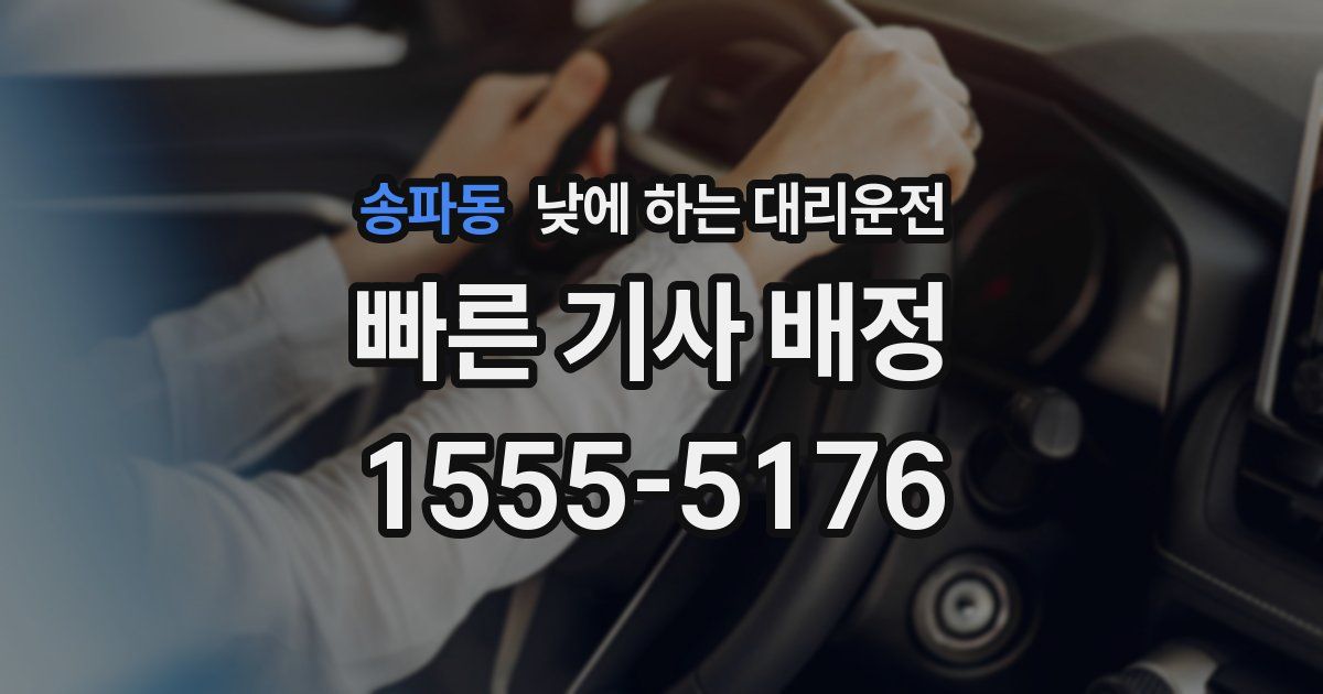 송파동 낮에 하는 대리운전