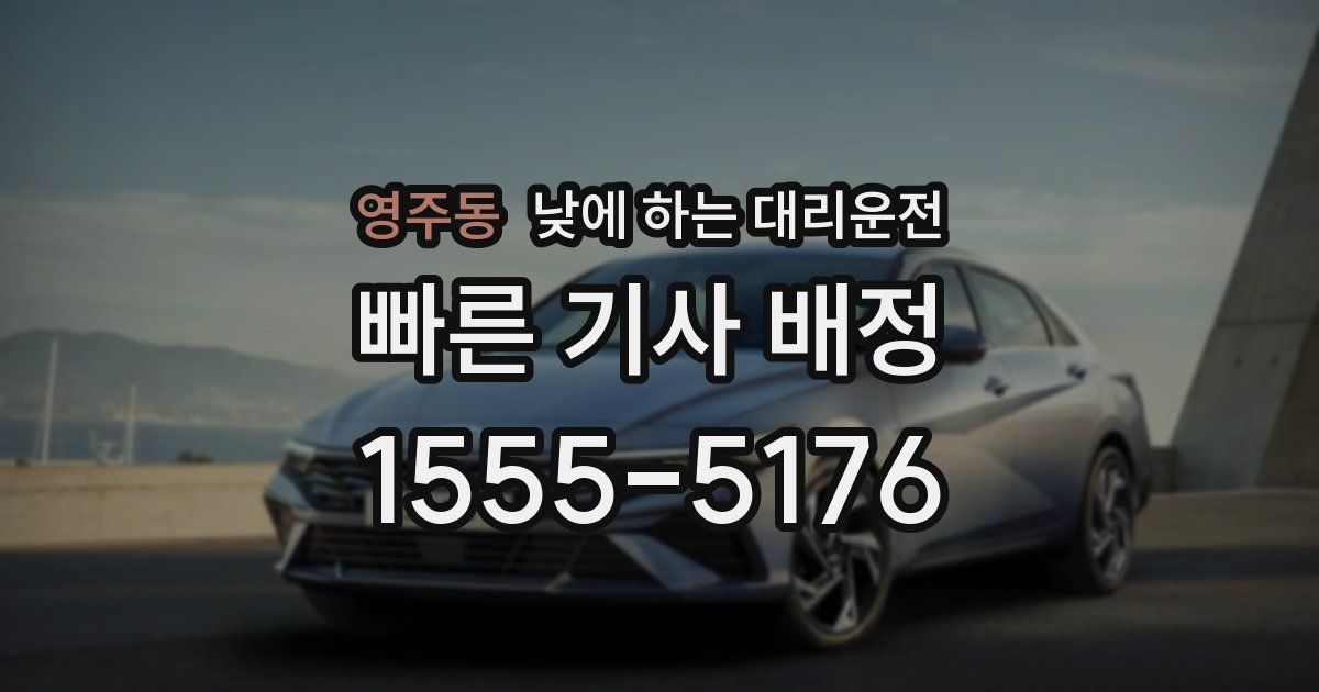 영주동 낮에 하는 대리운전