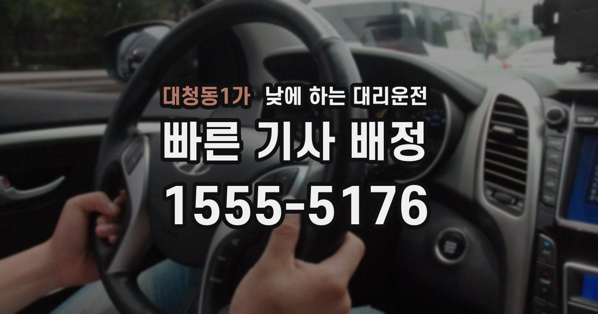 대청동1가 낮에 하는 대리운전