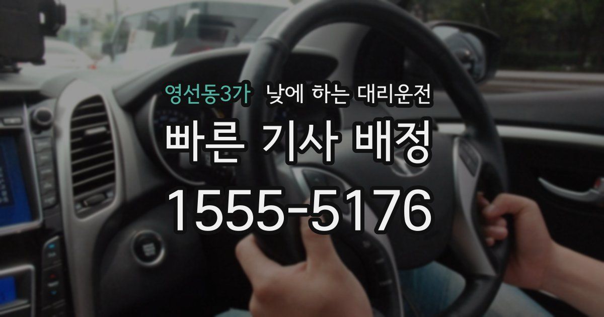 영선동3가 낮에 하는 대리운전