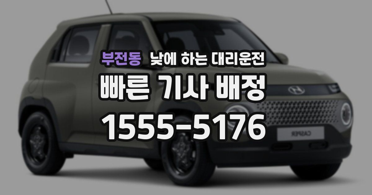 부전동 낮에 하는 대리운전