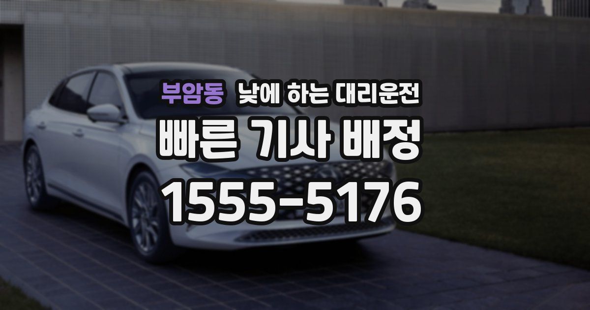 부암동 낮에 하는 대리운전