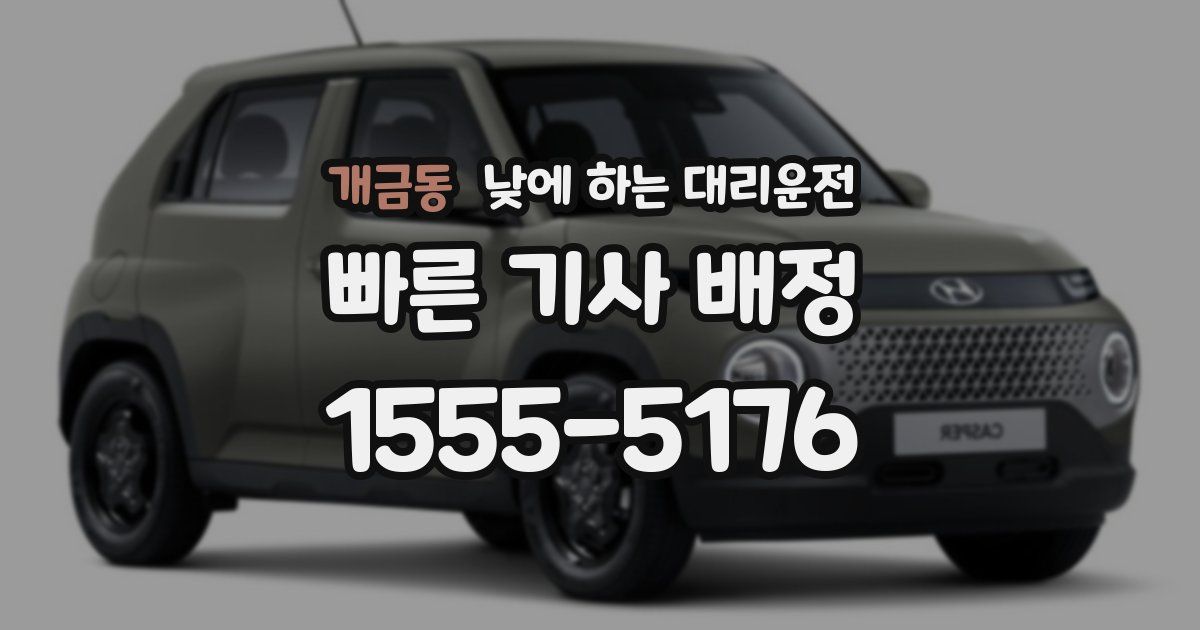 개금동 낮에 하는 대리운전