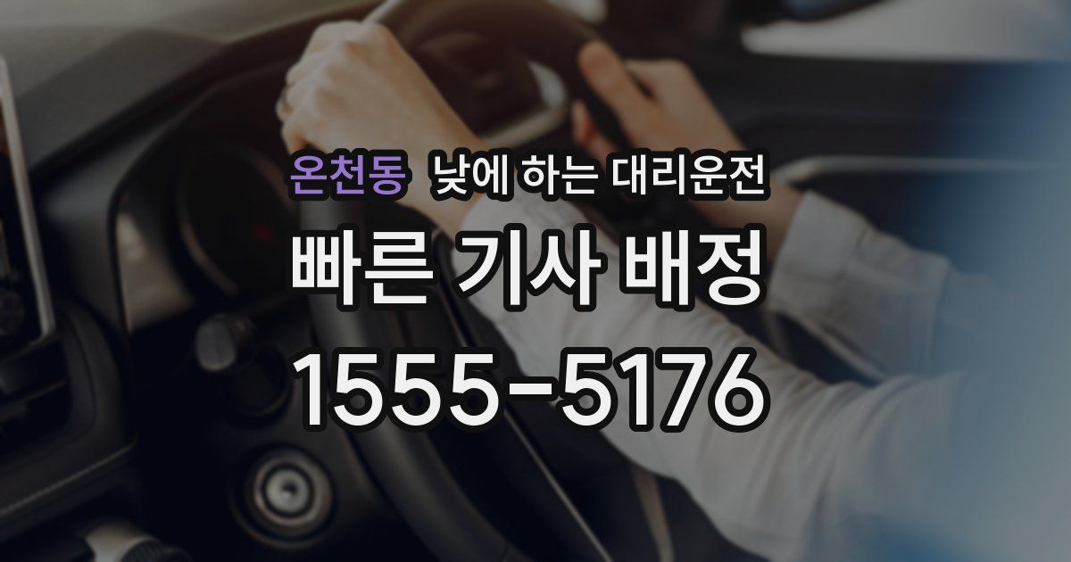 온천동 낮에 하는 대리운전