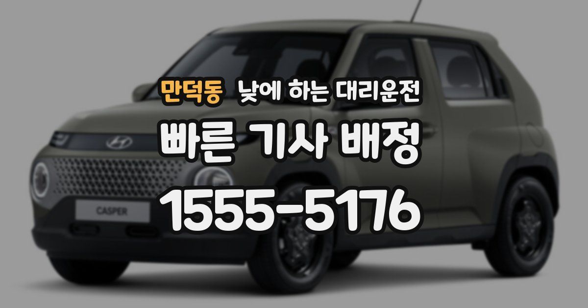 만덕동 낮에 하는 대리운전