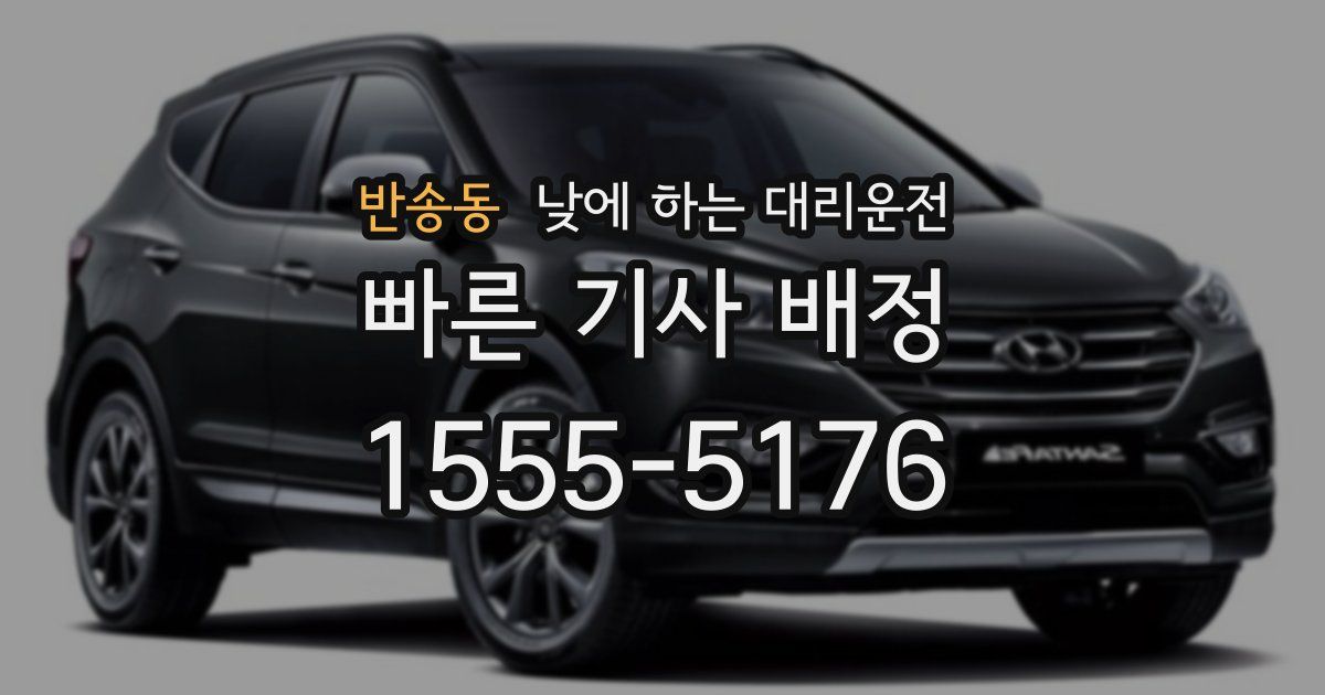 반송동 낮에 하는 대리운전