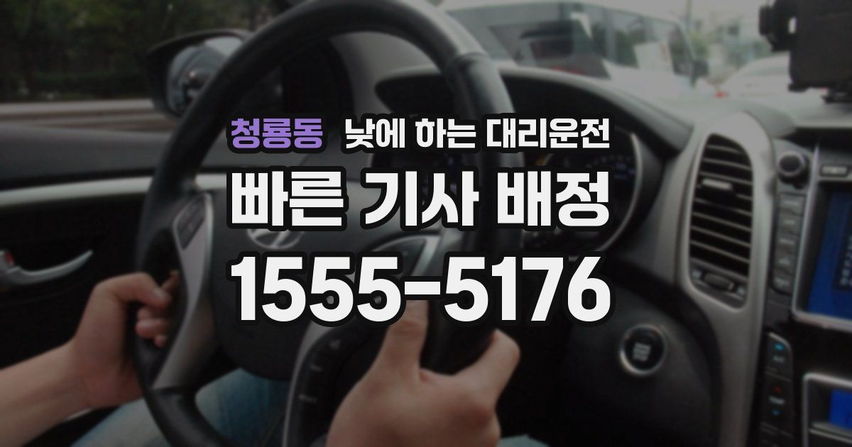 청룡동 낮에 하는 대리운전