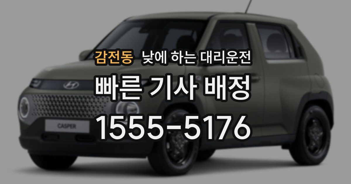 감전동 낮에 하는 대리운전