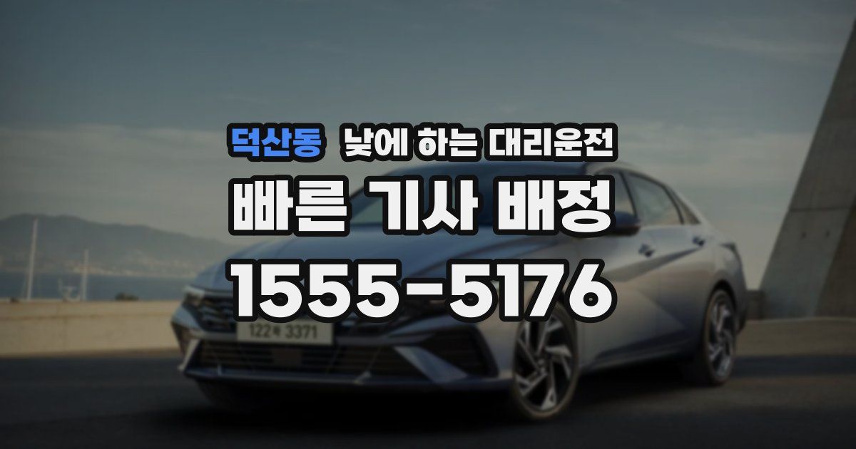 덕산동 낮에 하는 대리운전