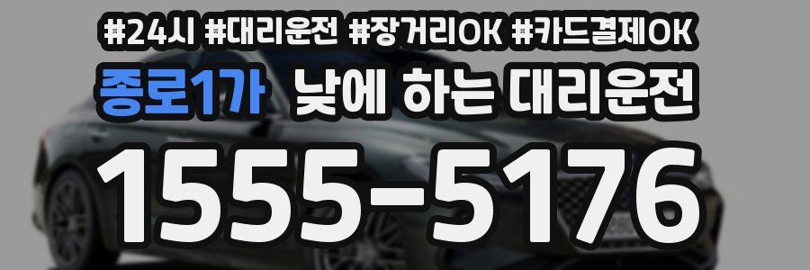 종로1가 낮에 하는 대리운전