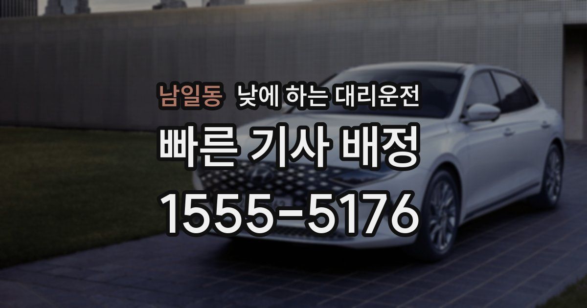 남일동 낮에 하는 대리운전