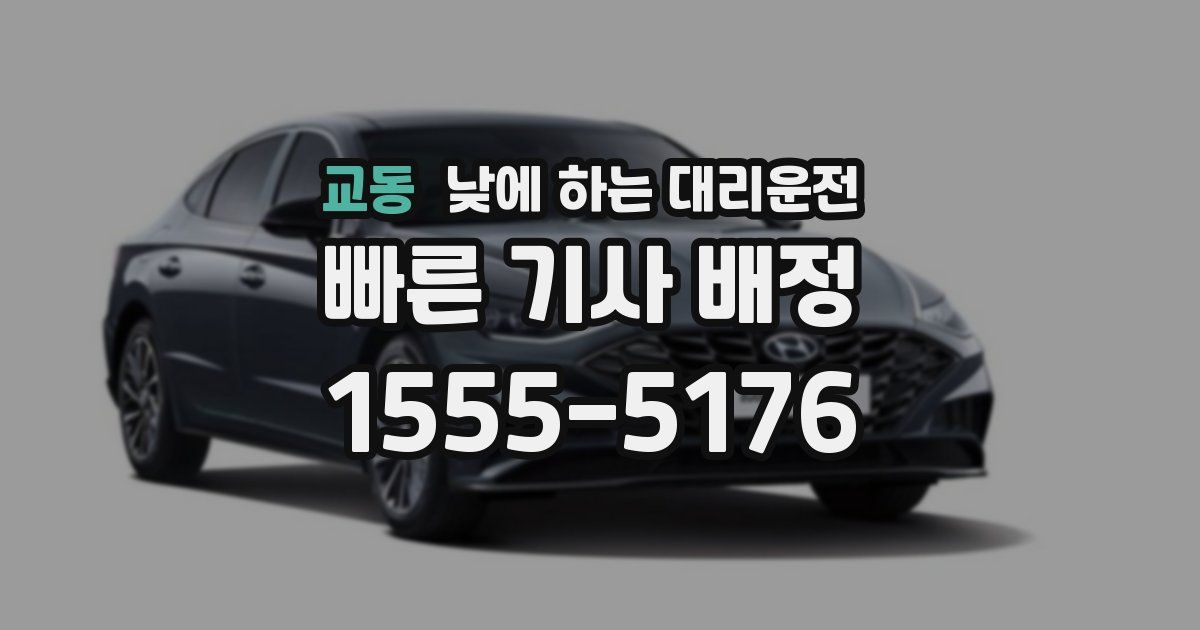 교동 낮에 하는 대리운전