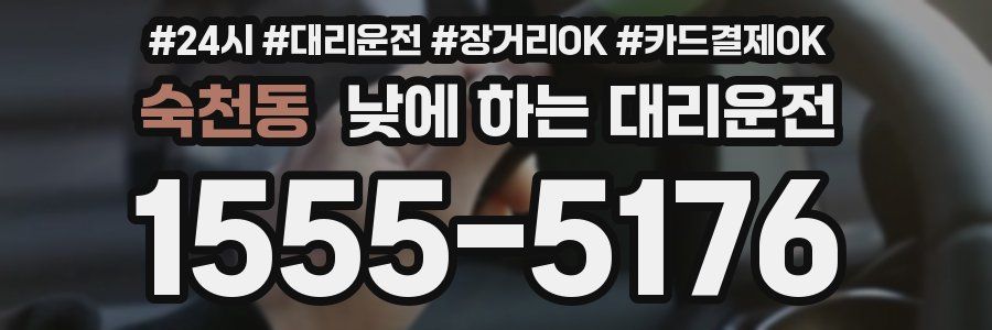 숙천동 낮에 하는 대리운전