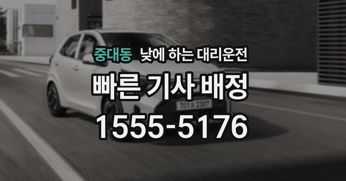 중대동 낮에 하는 대리운전