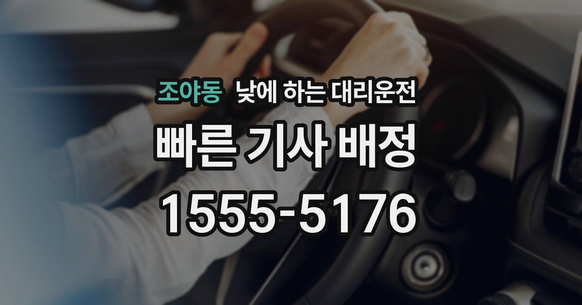 조야동 낮에 하는 대리운전