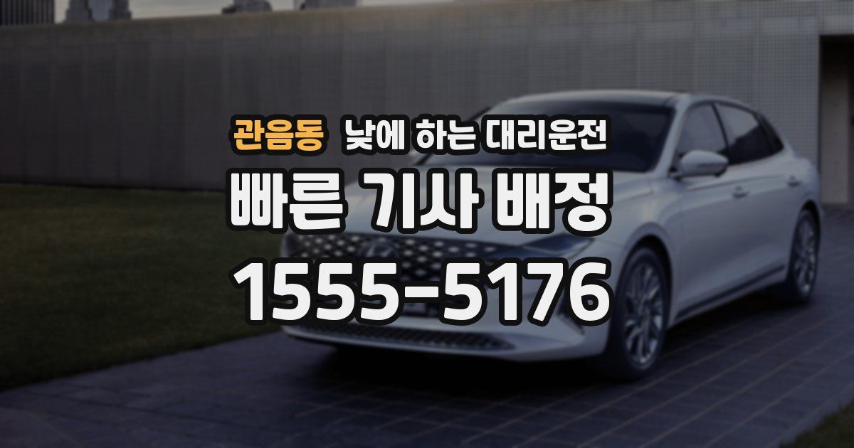 관음동 낮에 하는 대리운전