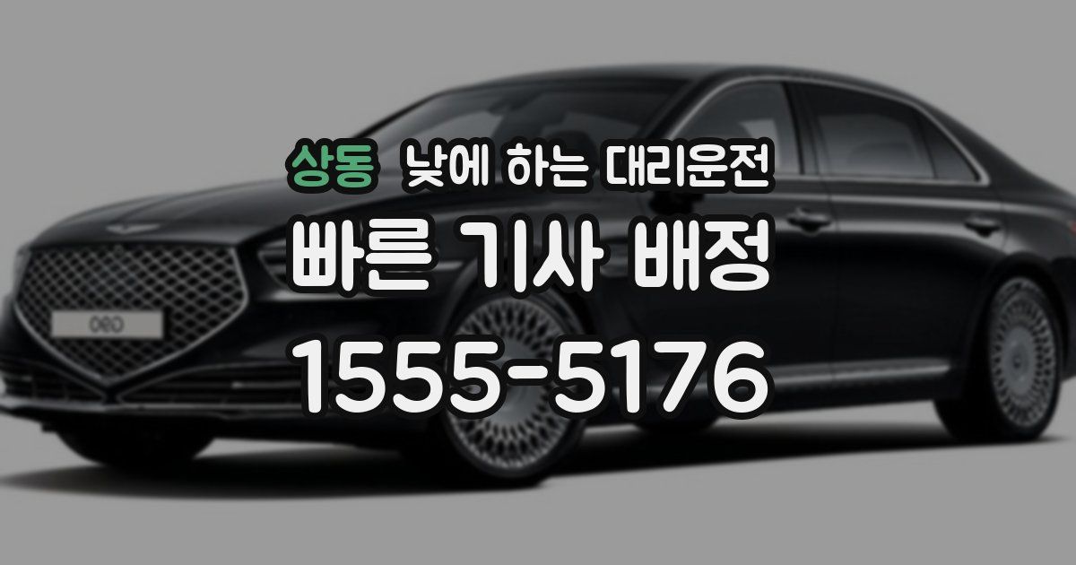 상동 낮에 하는 대리운전