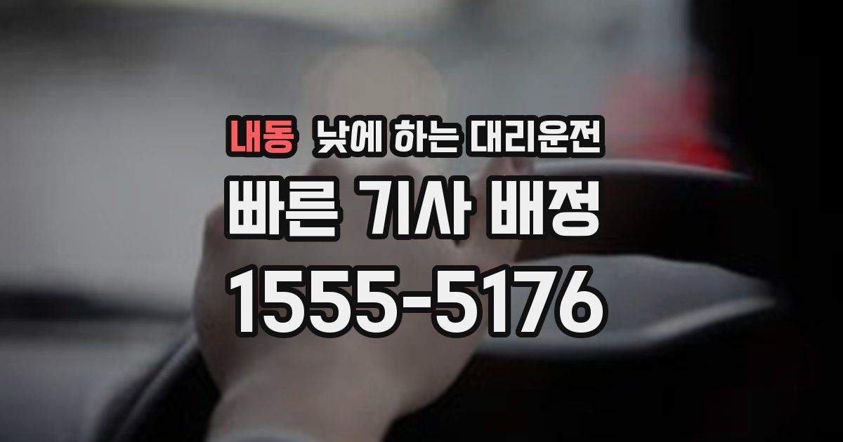 내동 낮에 하는 대리운전