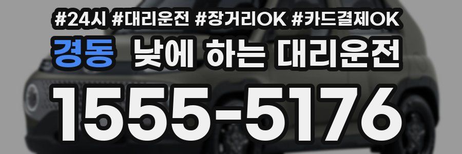 경동 낮에 하는 대리운전