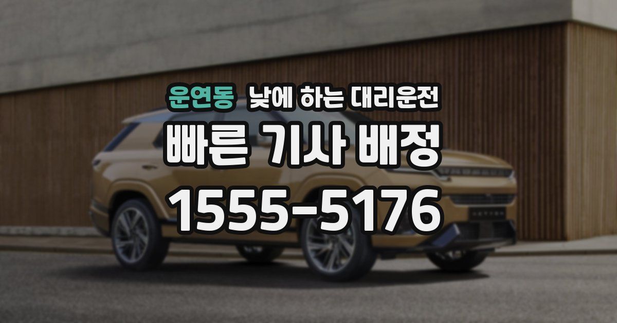 운연동 낮에 하는 대리운전