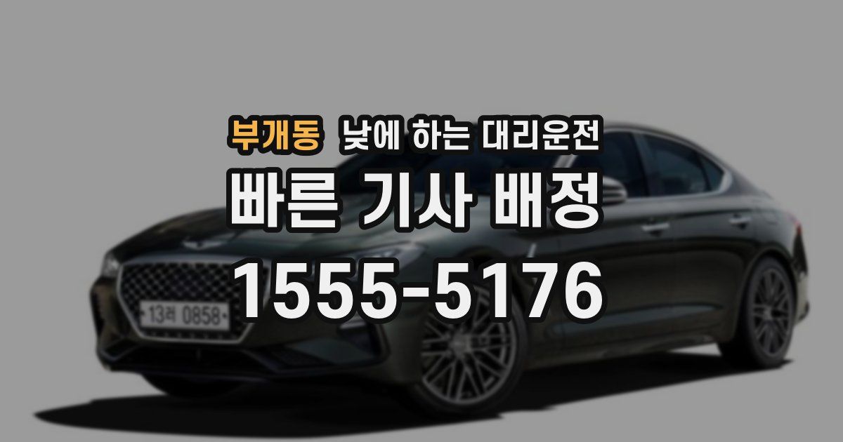 부개동 낮에 하는 대리운전