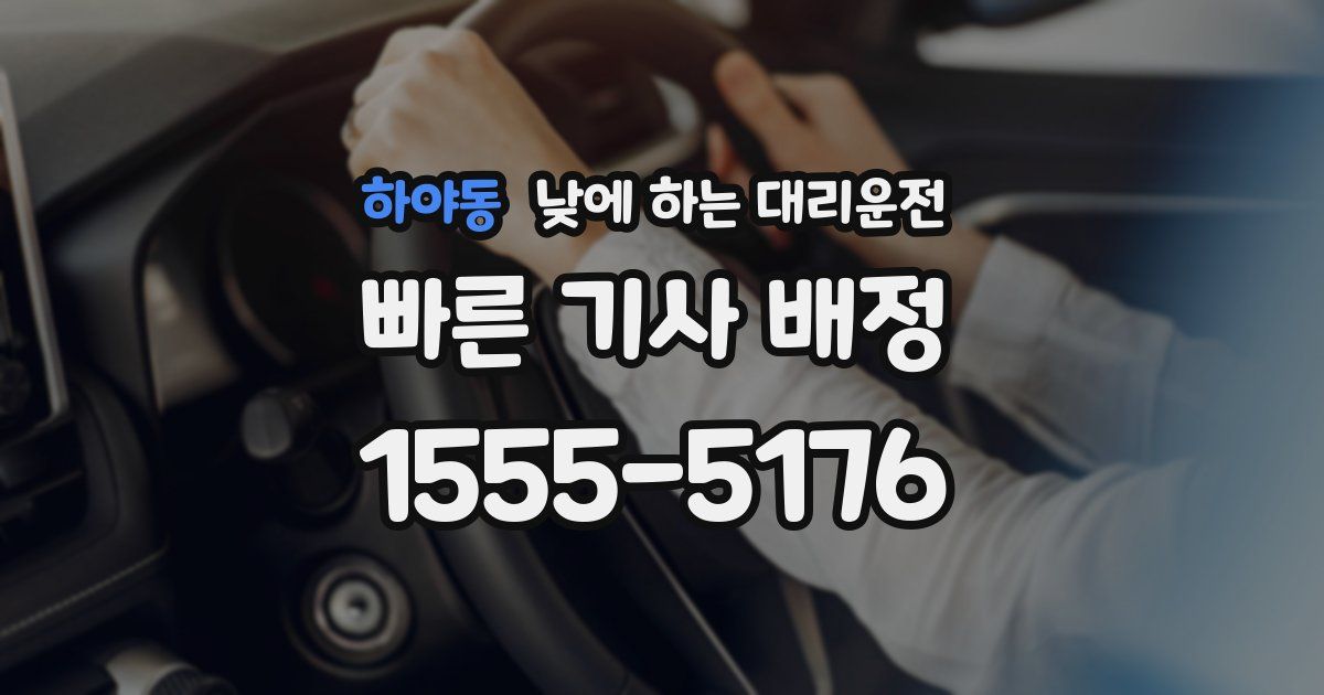 하야동 낮에 하는 대리운전