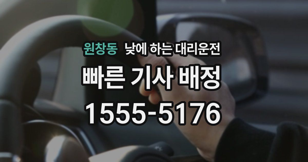 원창동 낮에 하는 대리운전