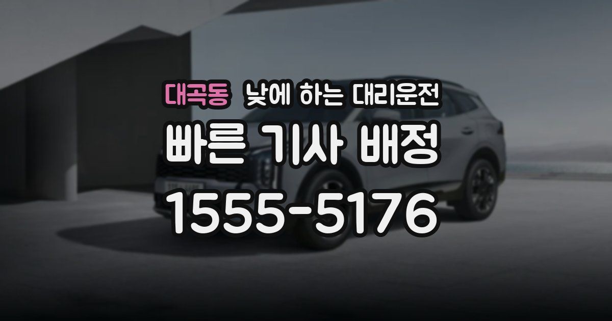 대곡동 낮에 하는 대리운전