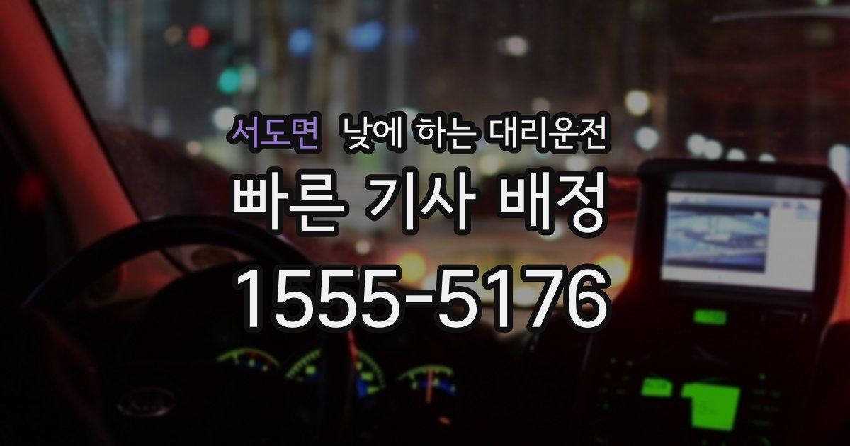 서도면 낮에 하는 대리운전