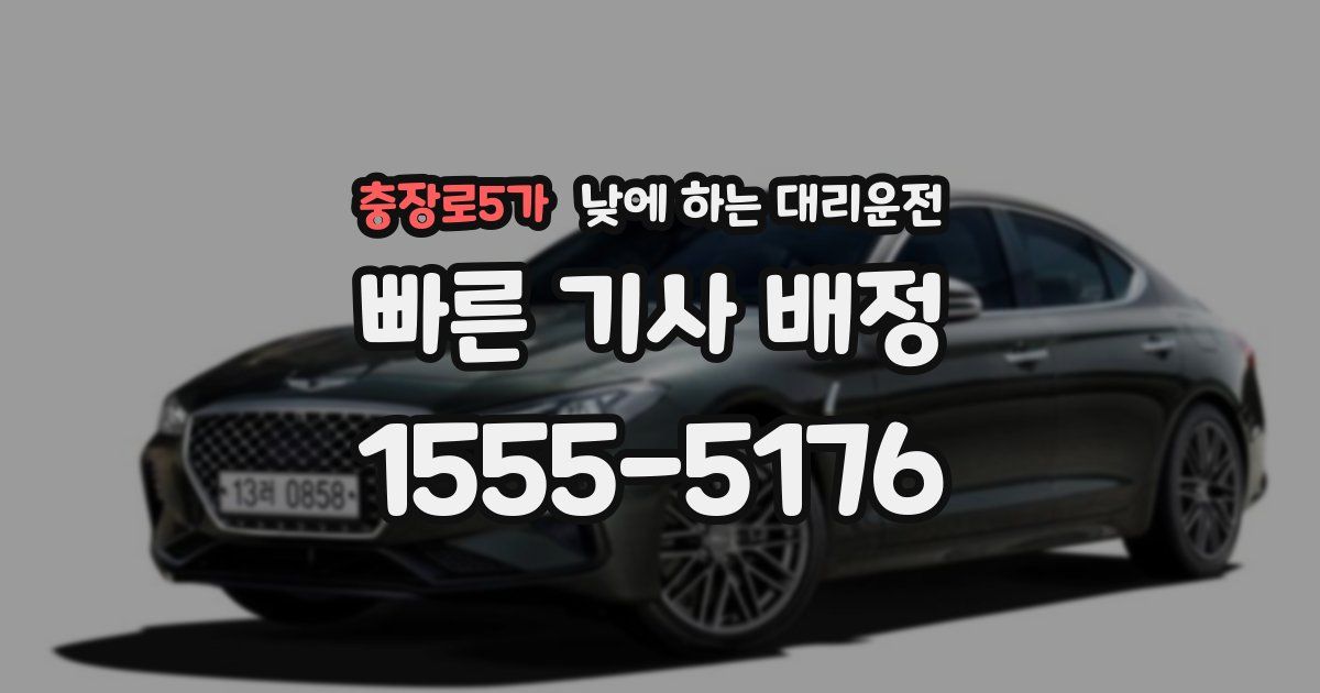 충장로5가 낮에 하는 대리운전