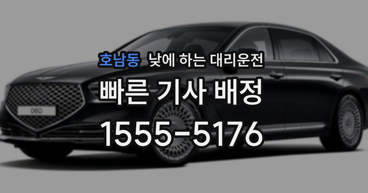 호남동 낮에 하는 대리운전