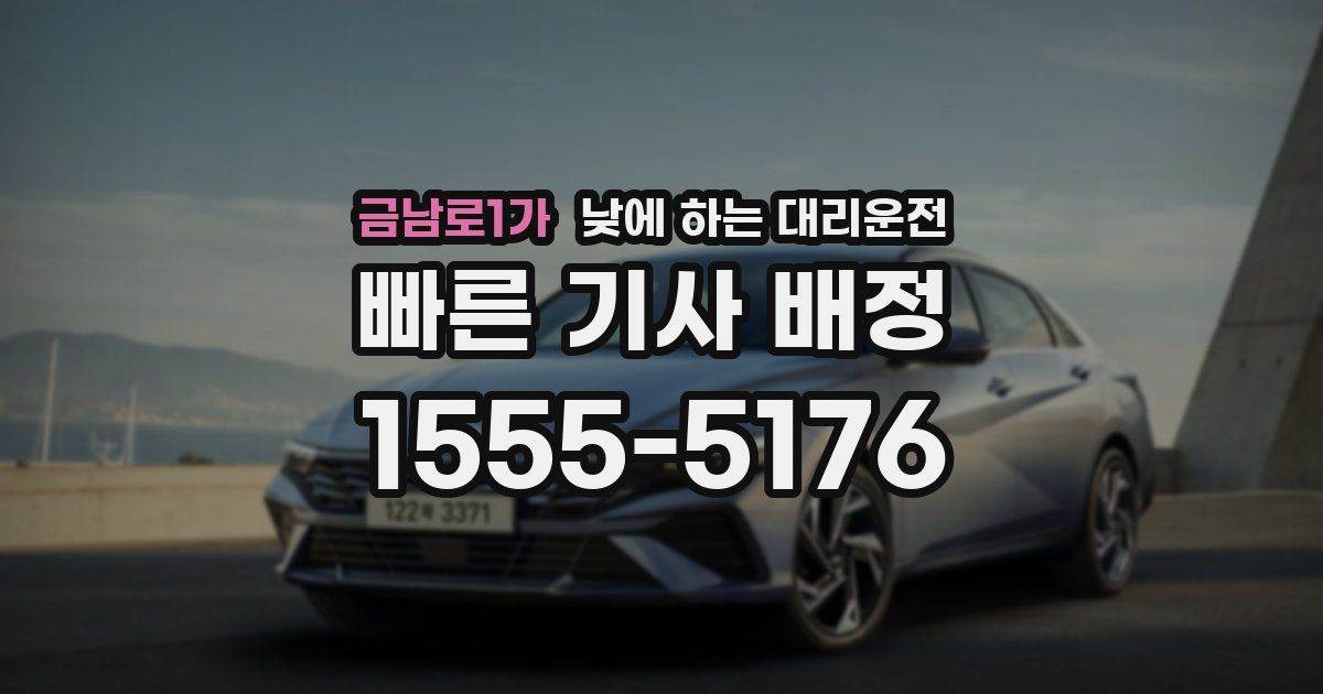 금남로1가 낮에 하는 대리운전