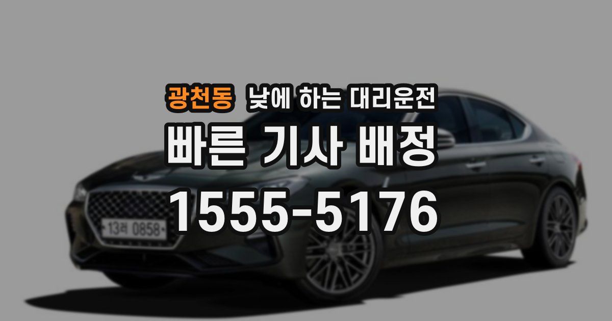 광천동 낮에 하는 대리운전