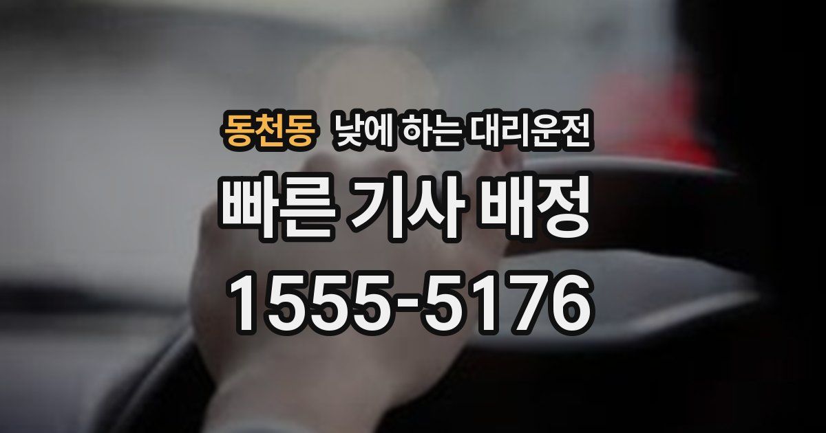 동천동 낮에 하는 대리운전