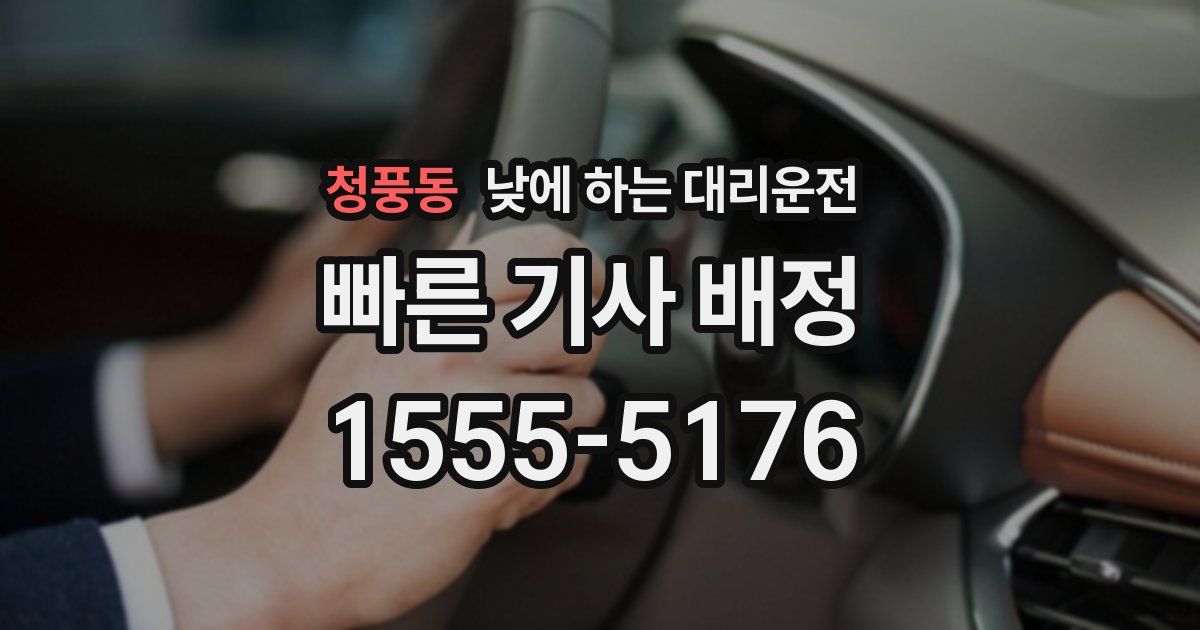 청풍동 낮에 하는 대리운전