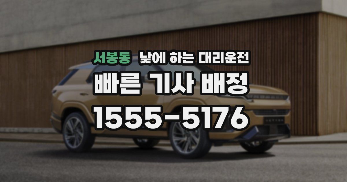 서봉동 낮에 하는 대리운전