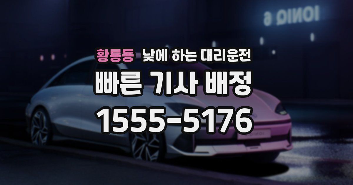 황룡동 낮에 하는 대리운전