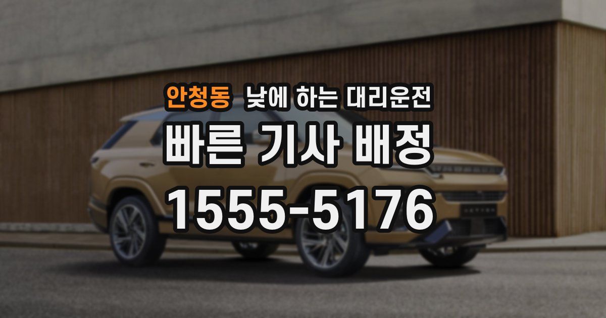 안청동 낮에 하는 대리운전