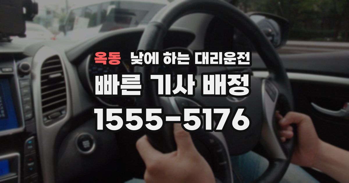 옥동 낮에 하는 대리운전