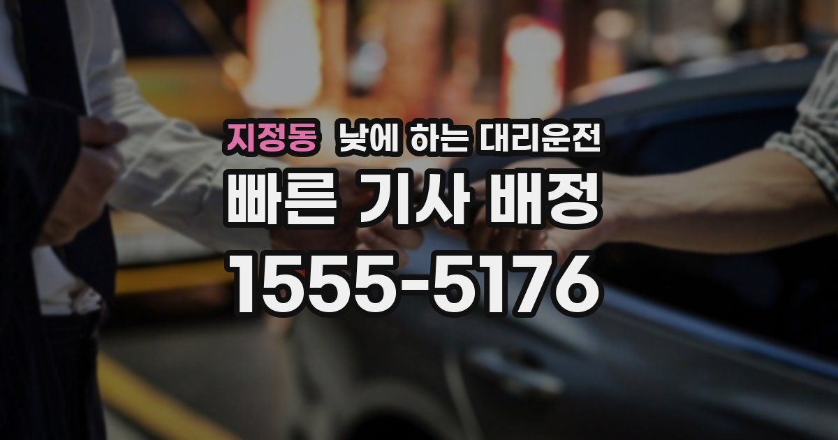 지정동 낮에 하는 대리운전