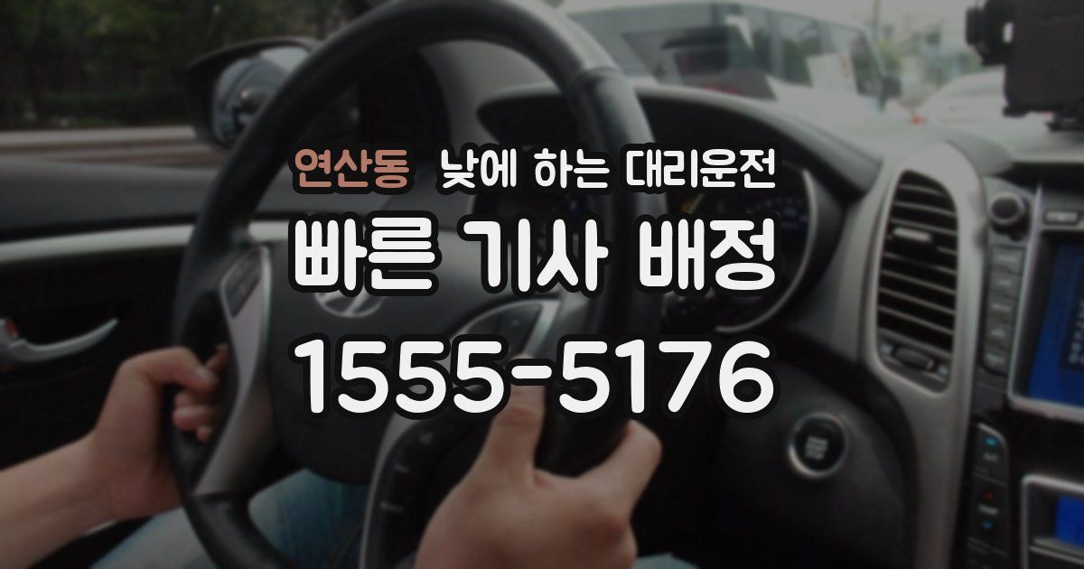 연산동 낮에 하는 대리운전