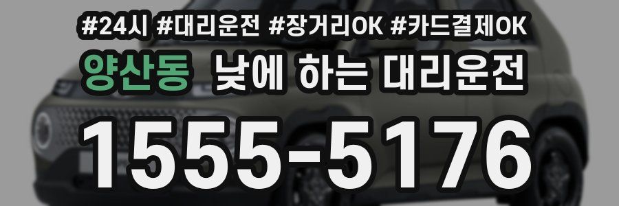 양산동 낮에 하는 대리운전