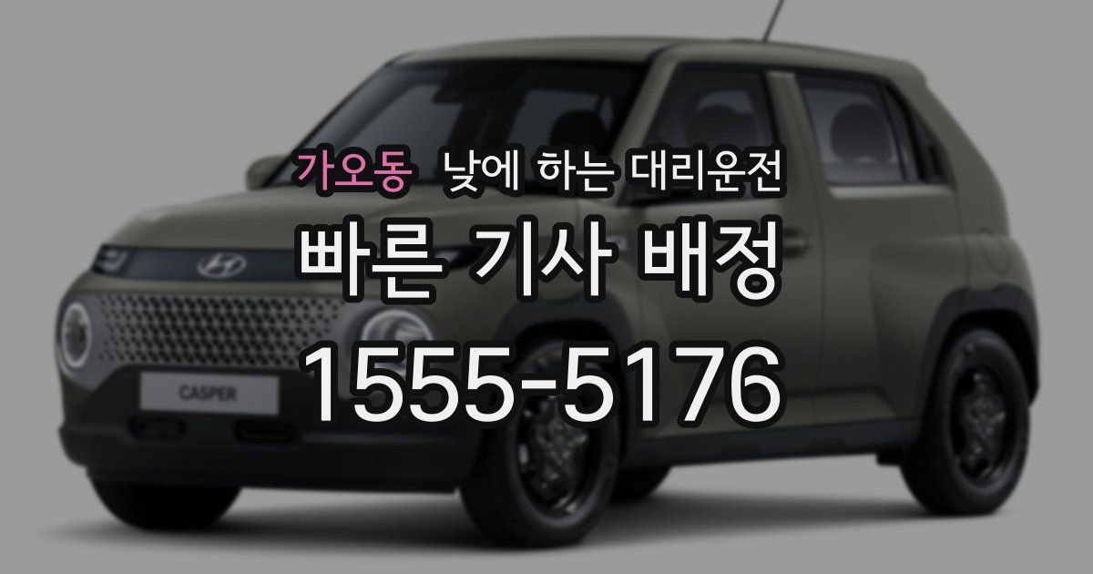 가오동 낮에 하는 대리운전