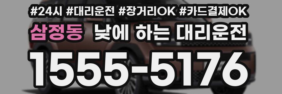 삼정동 낮에 하는 대리운전