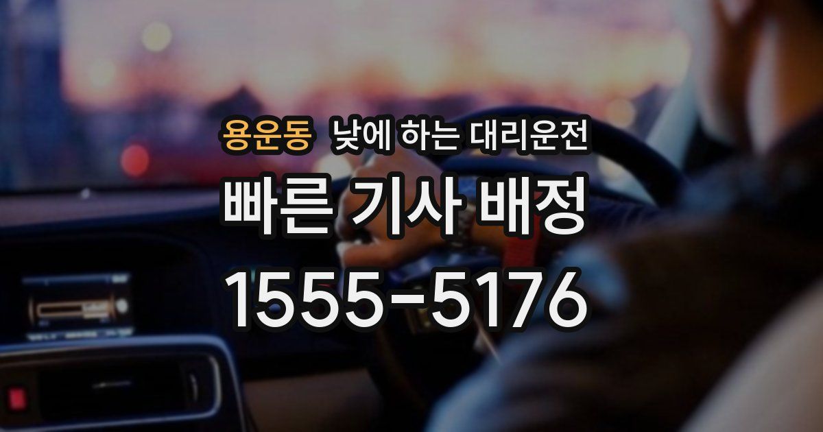 용운동 낮에 하는 대리운전