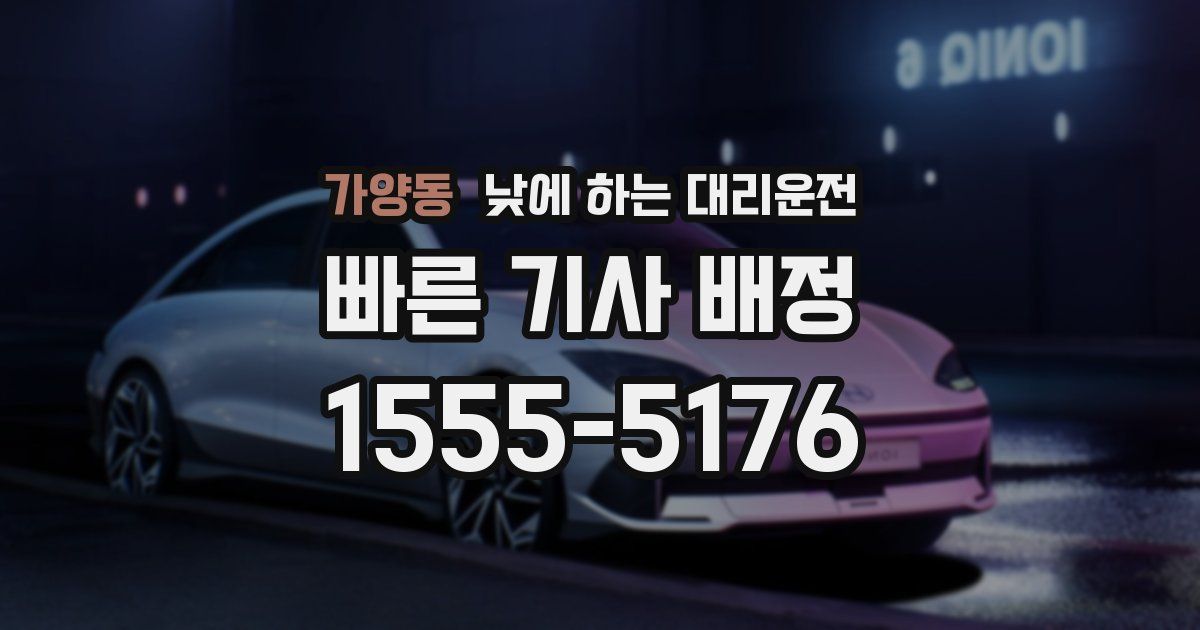 가양동 낮에 하는 대리운전